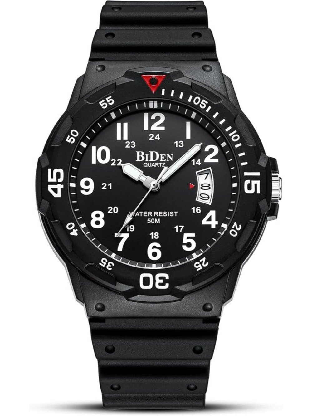 Men's Black Buckle Crosshair Analog Quartz Waterproof Luminous Wrist Round Watch